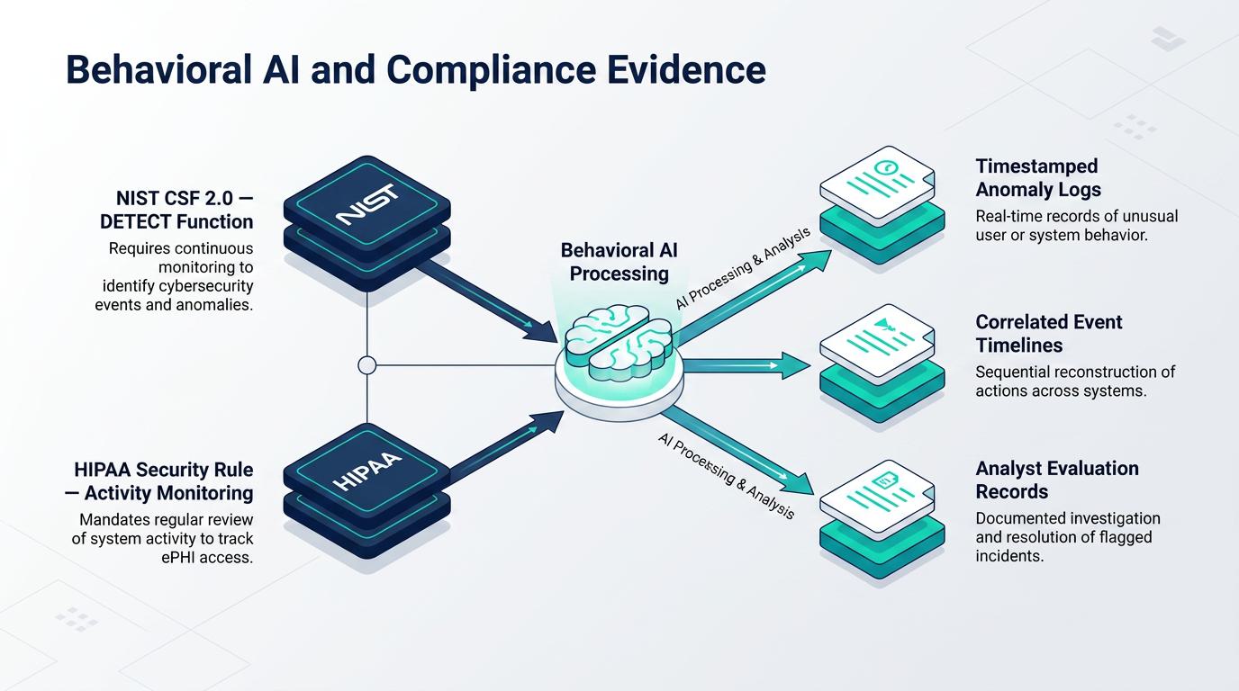 A central graphic illustrates behavioral AI modeling normal email communication baselines among users and vendors, then flagging a suspicious deviation, conveying how this approach identifies email threats signature-based tools miss.