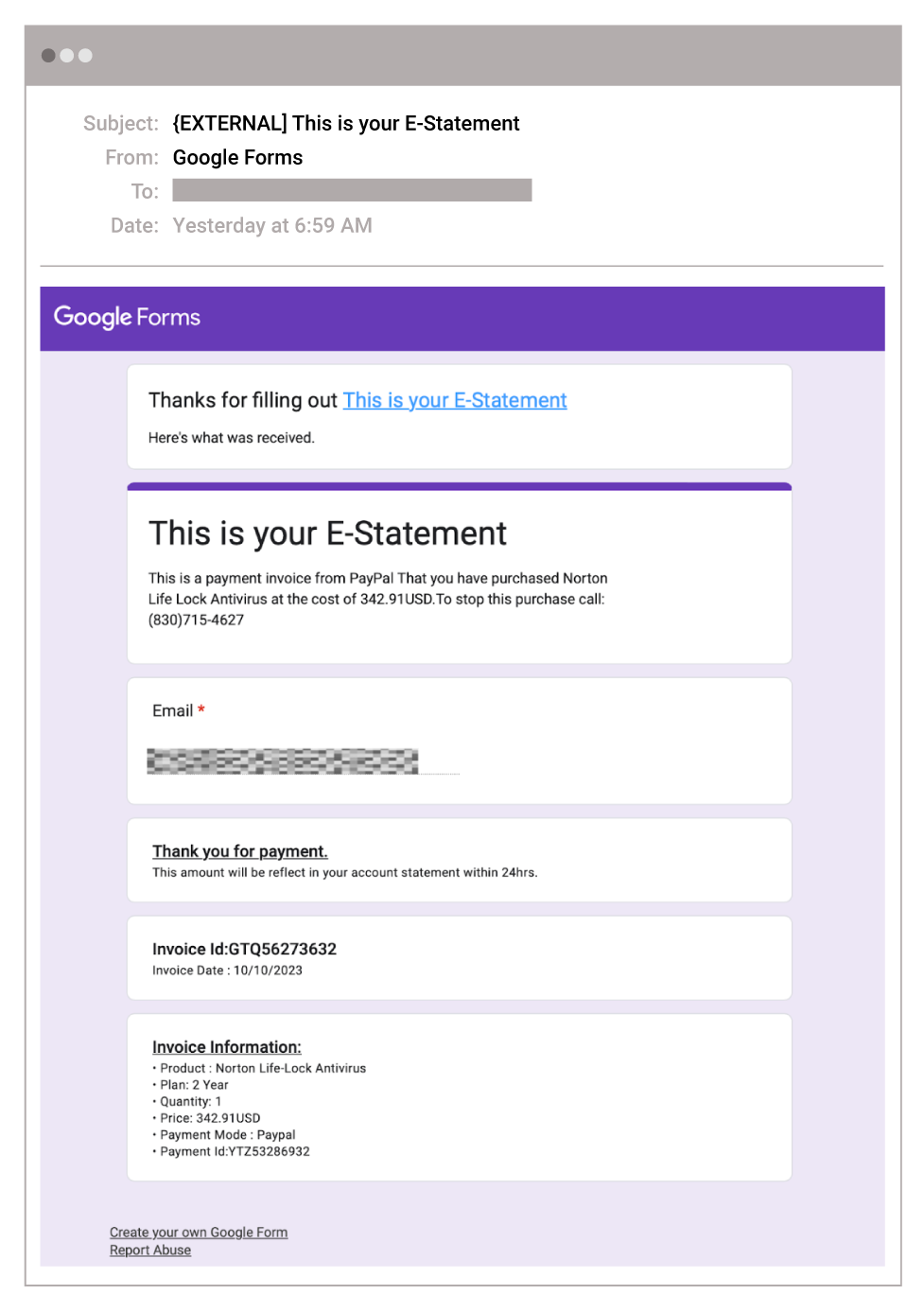 Bazar Call Attack Malicious Google Form E