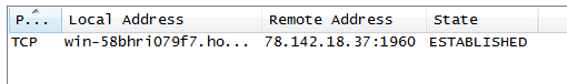Sorillus RAT connection to C2 IP address