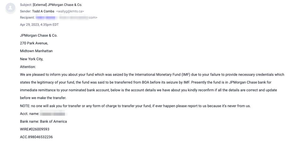 Chase extortion attack