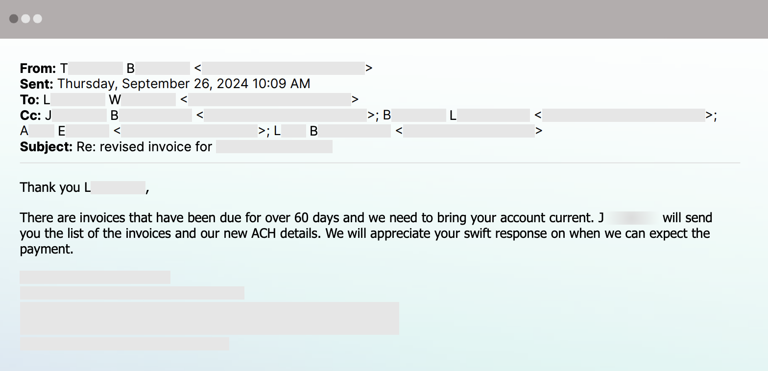 Vendor Email Compromise Case Study Blog Email 4