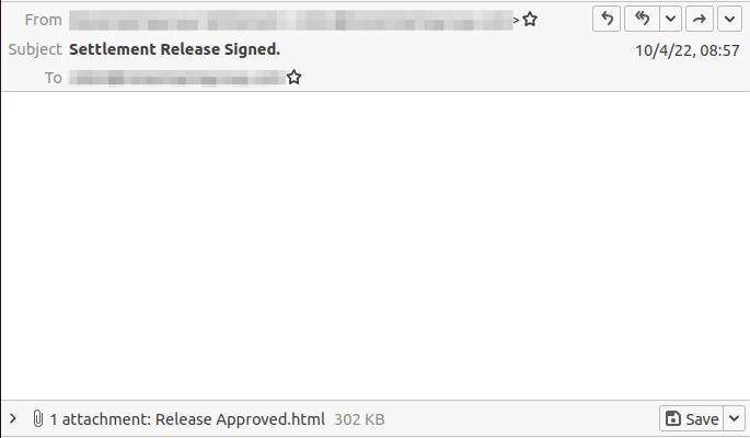 Settlement release email