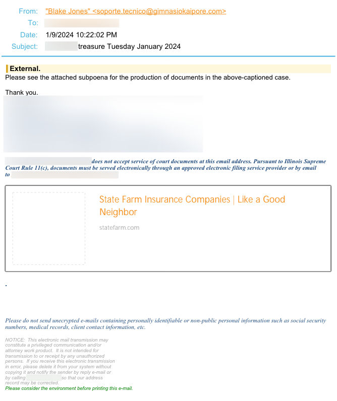 AL Malware Attack Attorney Impersonation Email E
