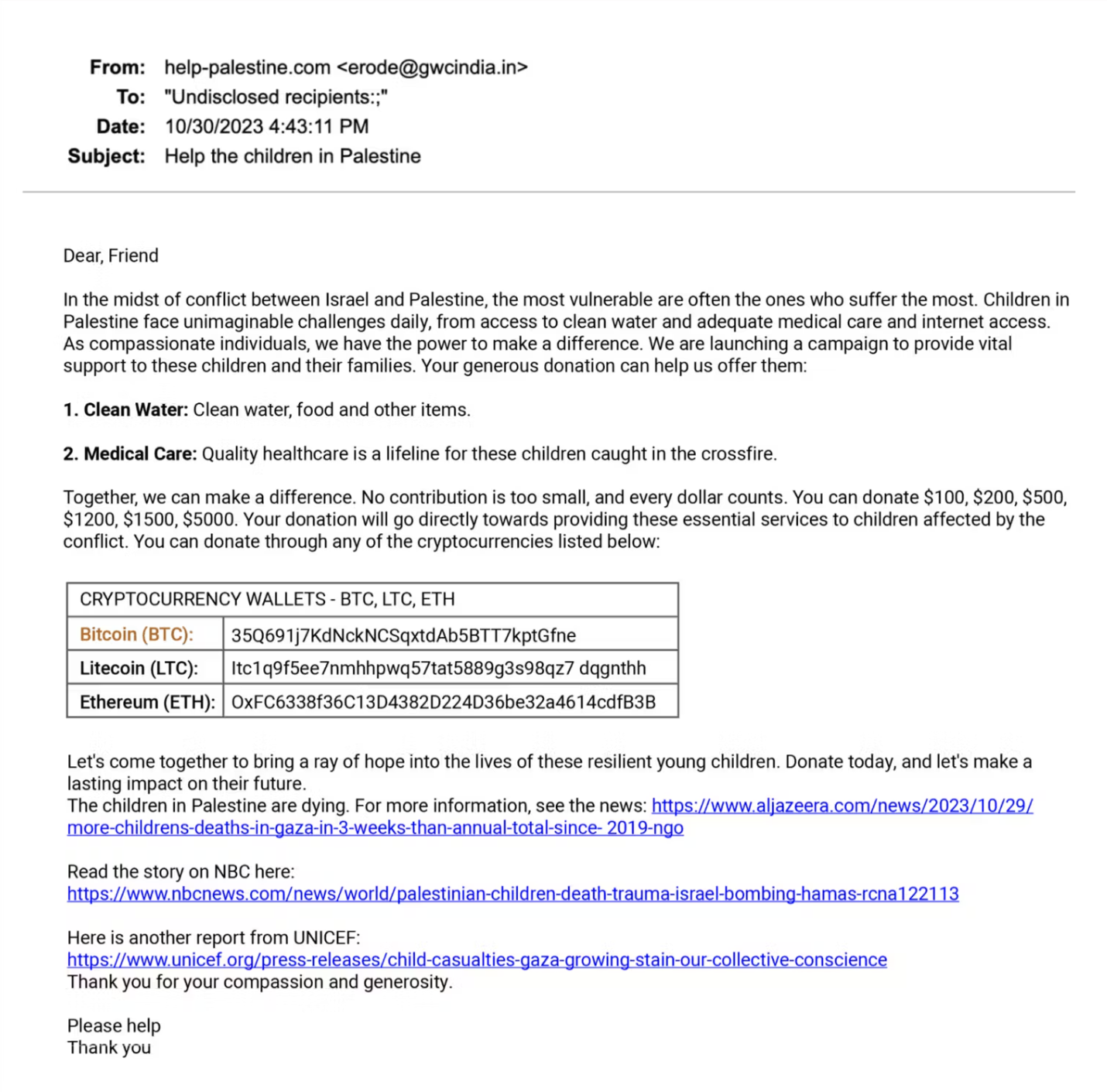 Attack Library Palestine Crypto Email