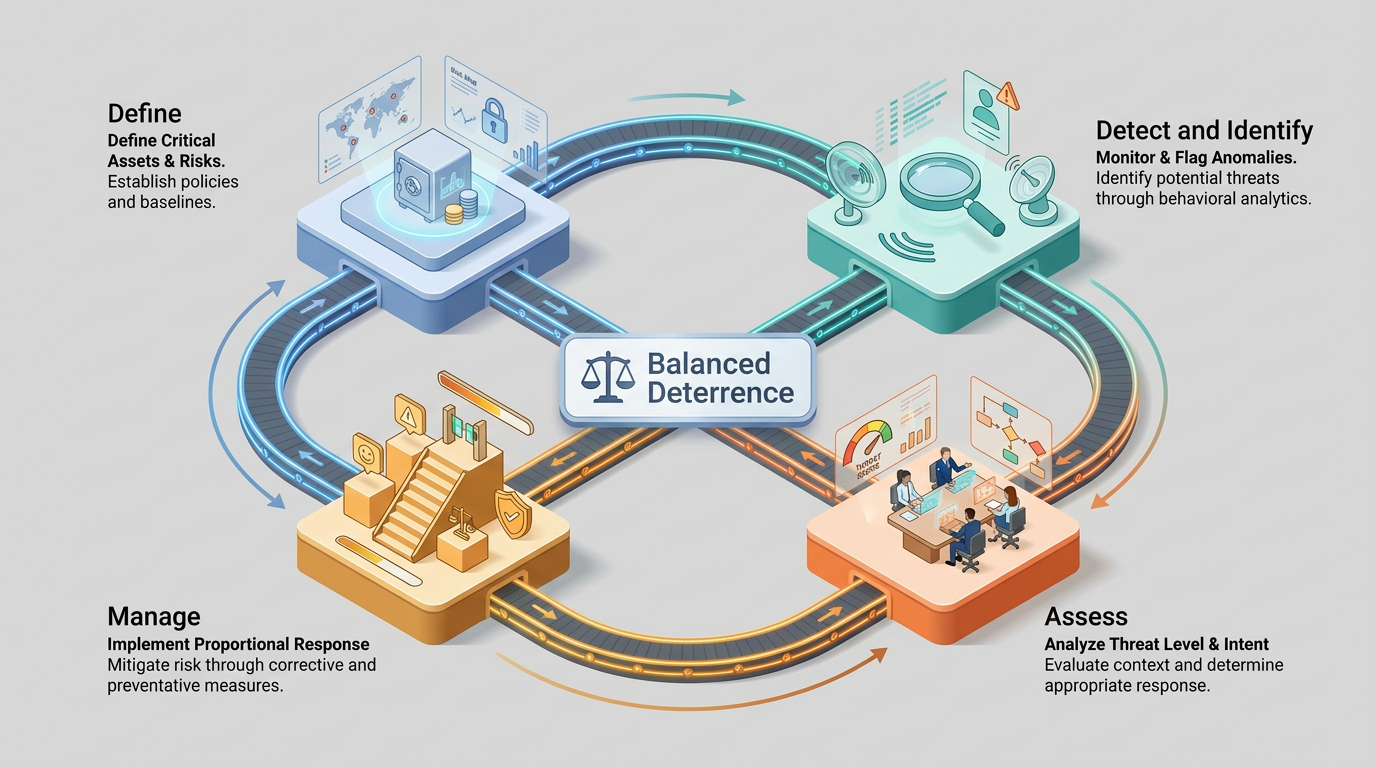 Four interconnected stages—Define, Detect and Identify, Assess, and Manage—form a continuous cycle around \
