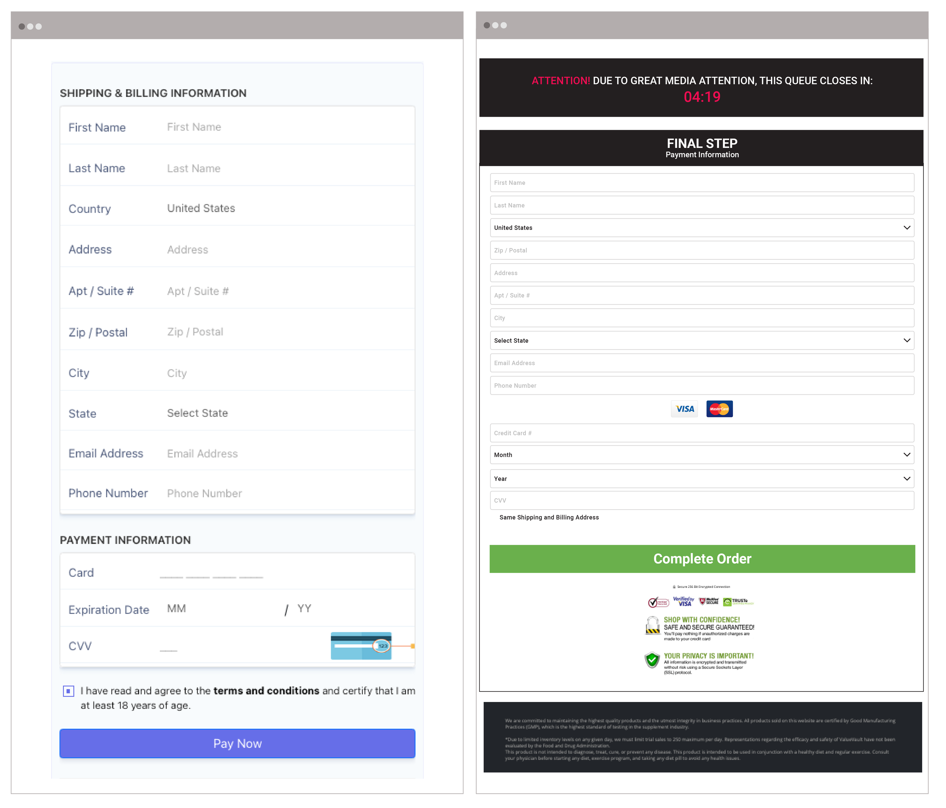 UPS Fed Ex Phishing Impersonation Phishing Page Last