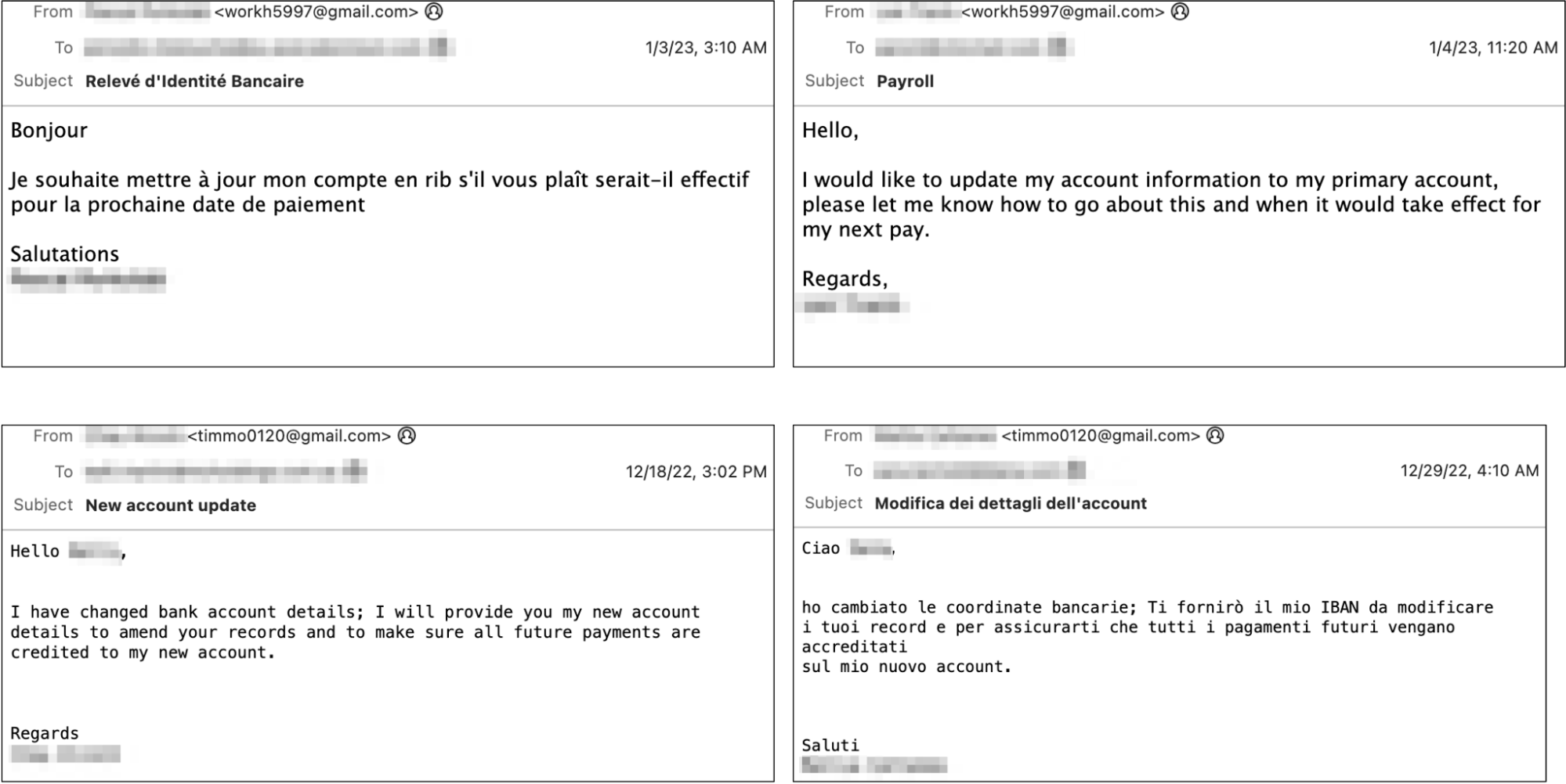 4 Examples of Mandarin Capybara Using Same Email Address