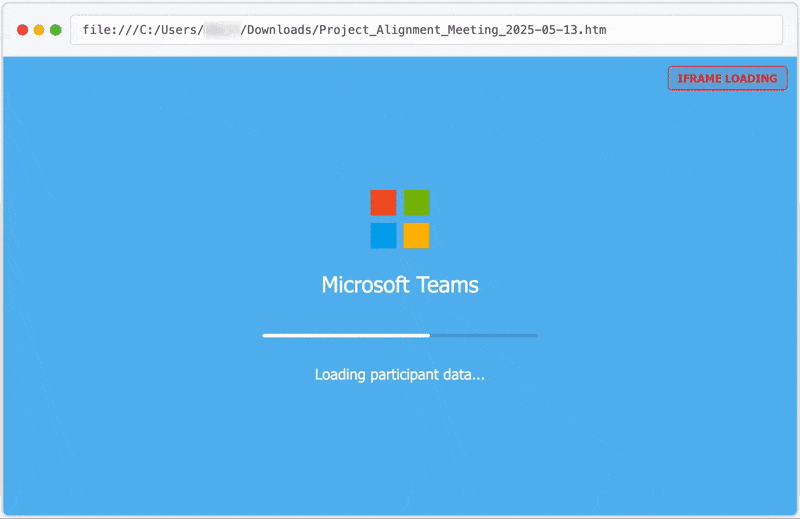 HTML Java Script Phishing Microsoft Teams Loading E