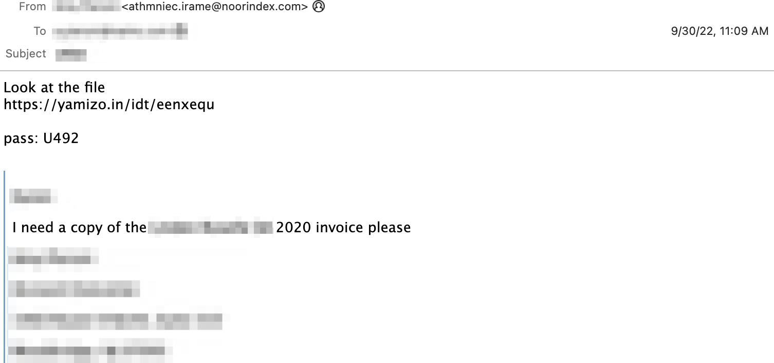 Hijacked Email Thread