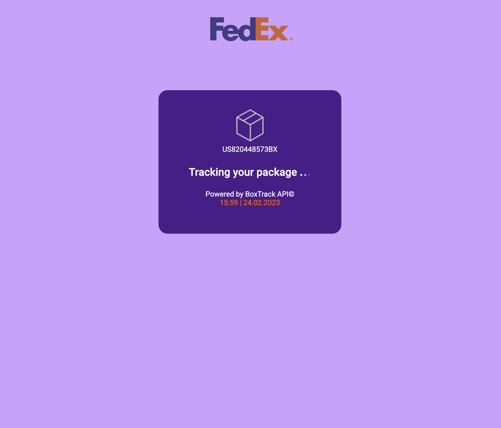 Fedex phishing page 2