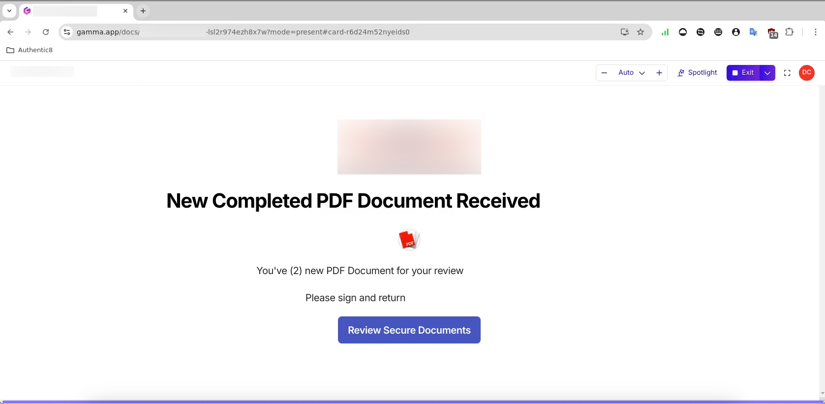 Gamma App Attack 2 A Phishing Page Gamma Menu E