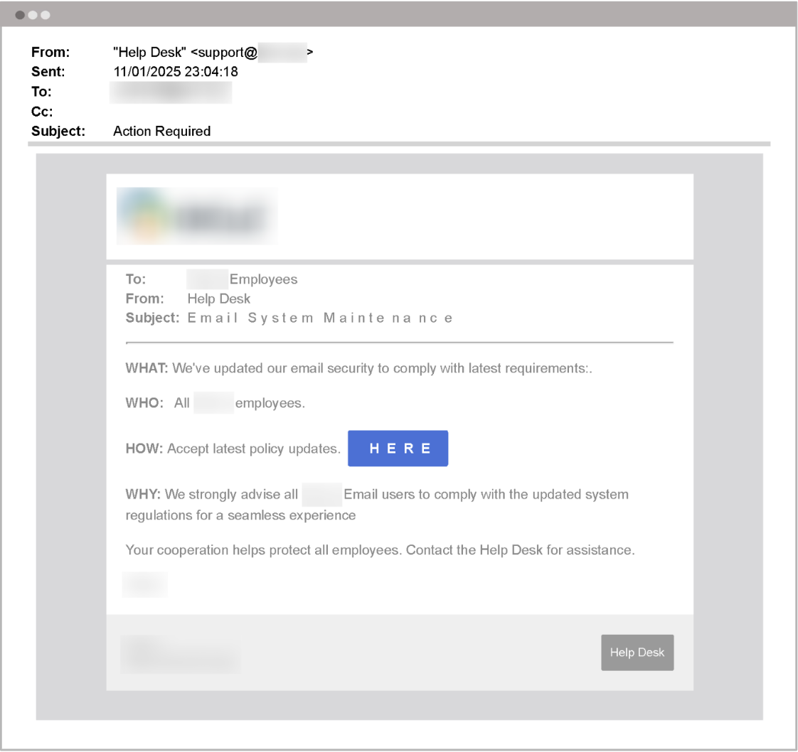 Microsoft ADFS Blog Phishing Email