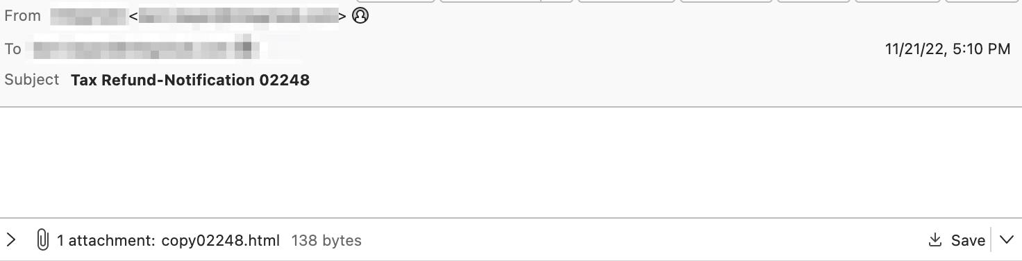 Tax refund phish