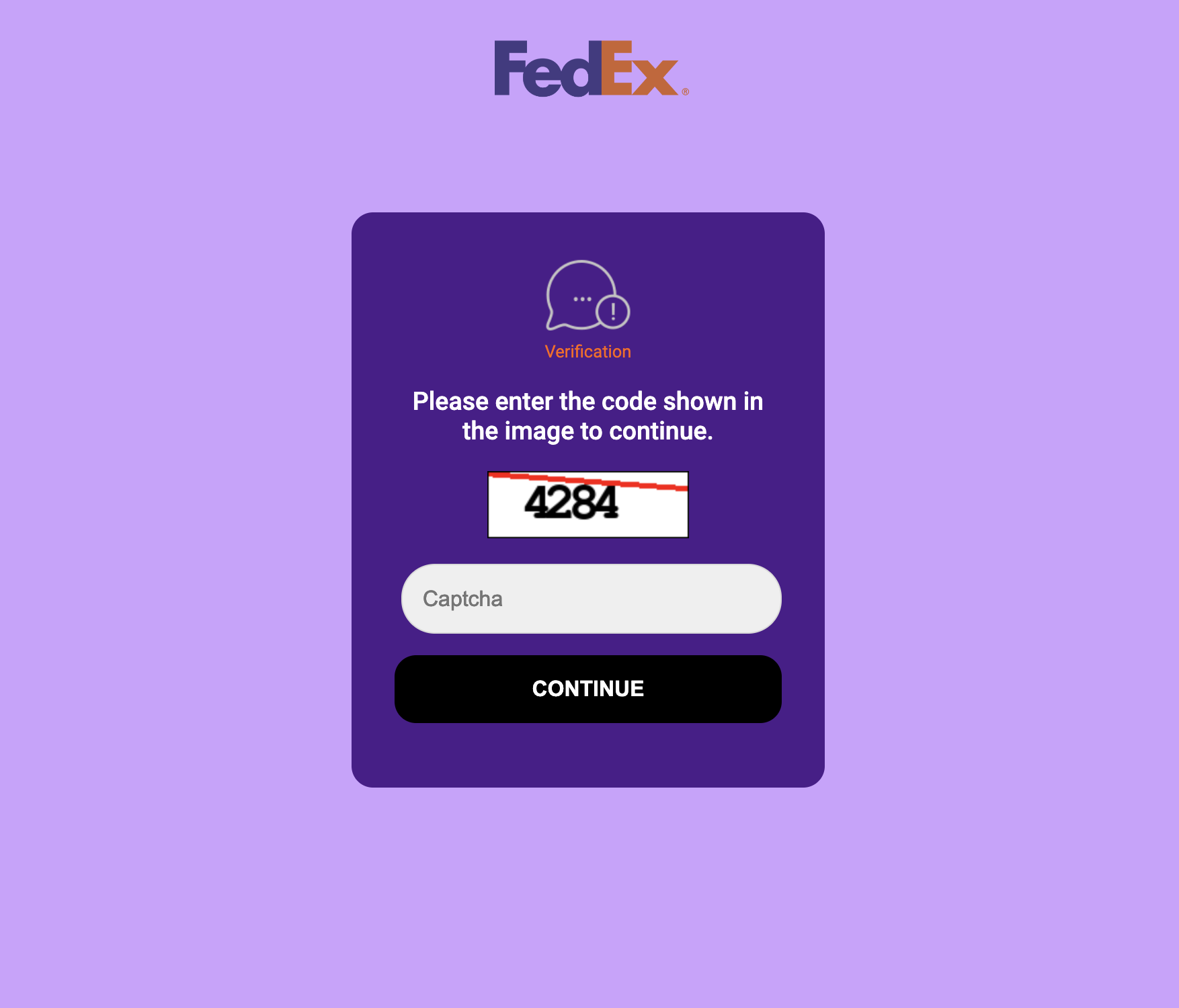 Fedex phishing page 1
