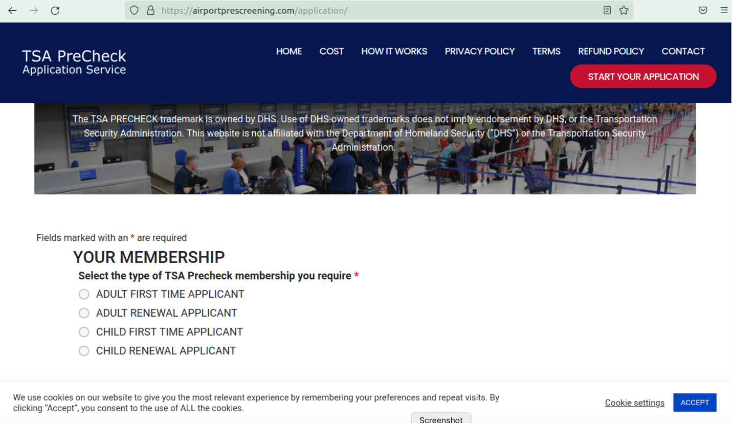 Tsa scam email application