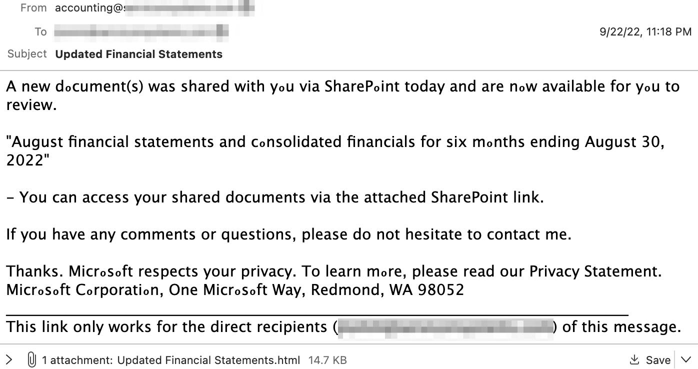 Financial doc phish