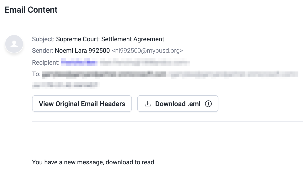 Calendar invite email with a disguised ICS file