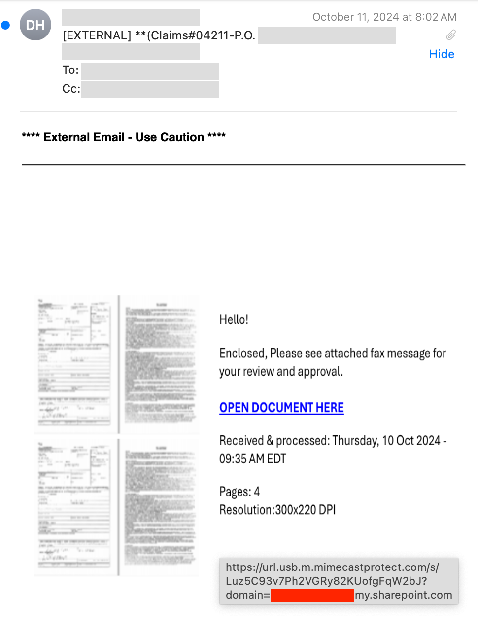 AI Text Free Email Linked to PDF Hosted on Share Point Email