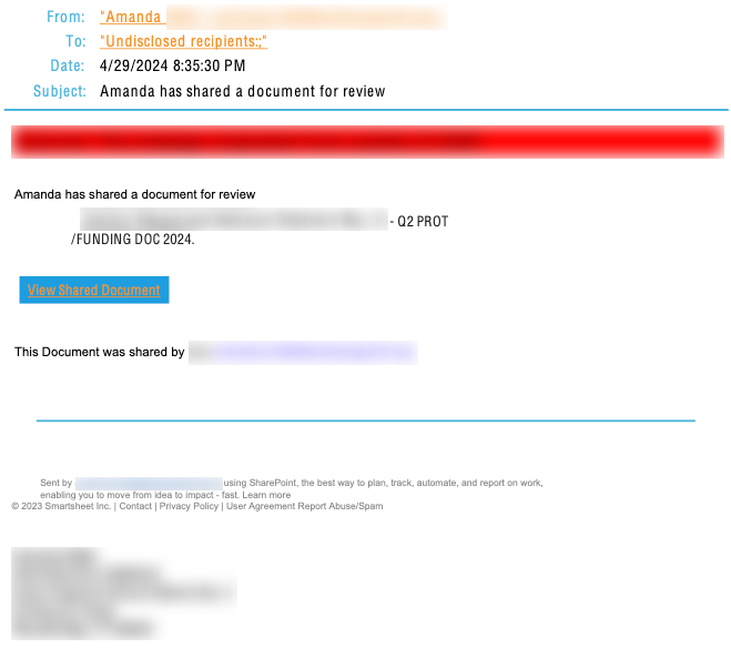 AI School District Administrative Assistant Impersonator Phishing Email E