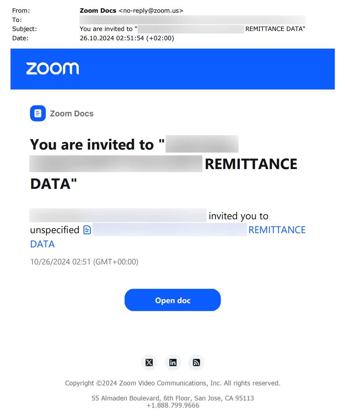 Attack Library Entry Attackers Weaponize Zoom Docs 30 Oct Email E