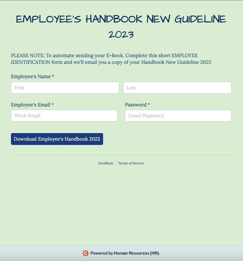 HR Policies Phishing Attacks Phishing Page