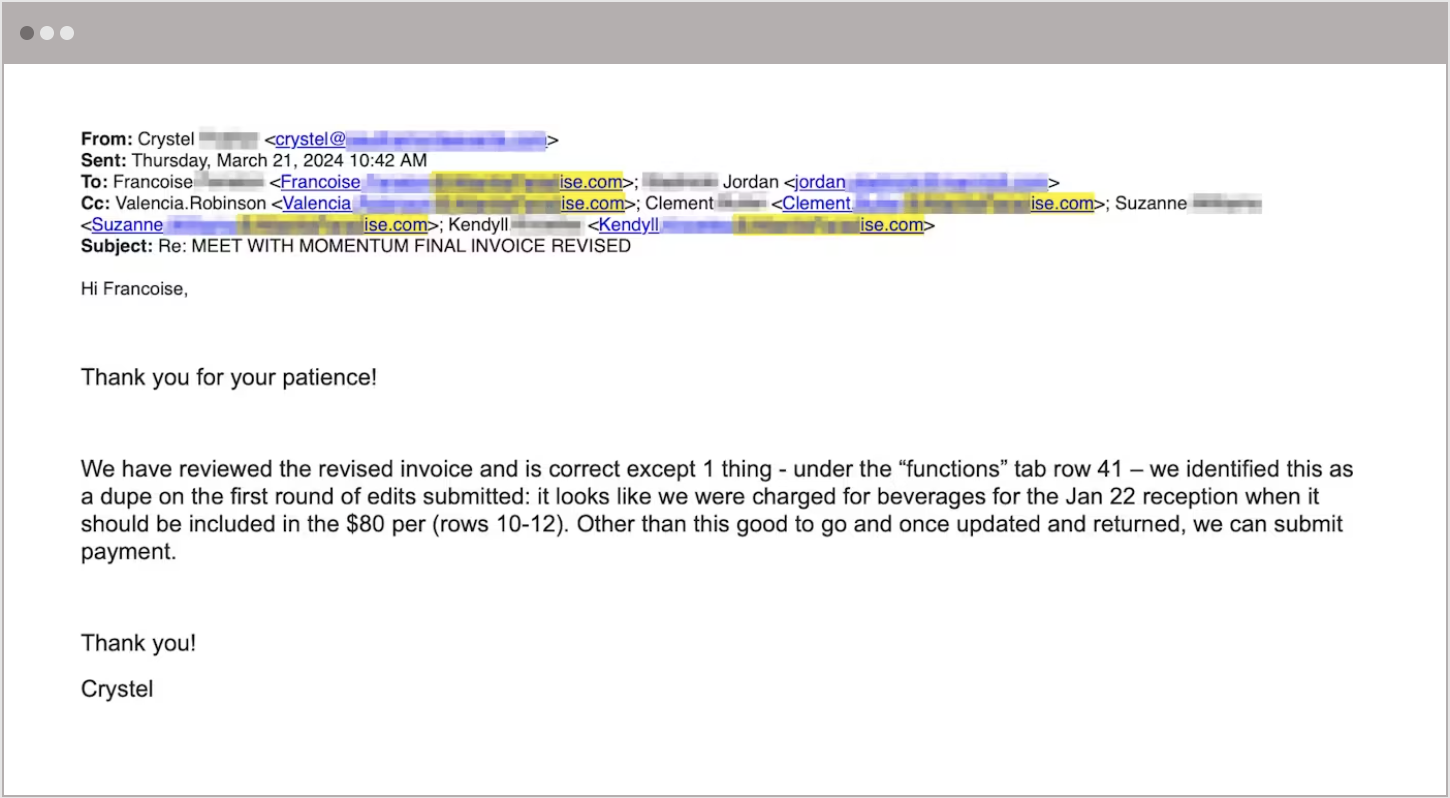 Thread Hijacking Email Example 3