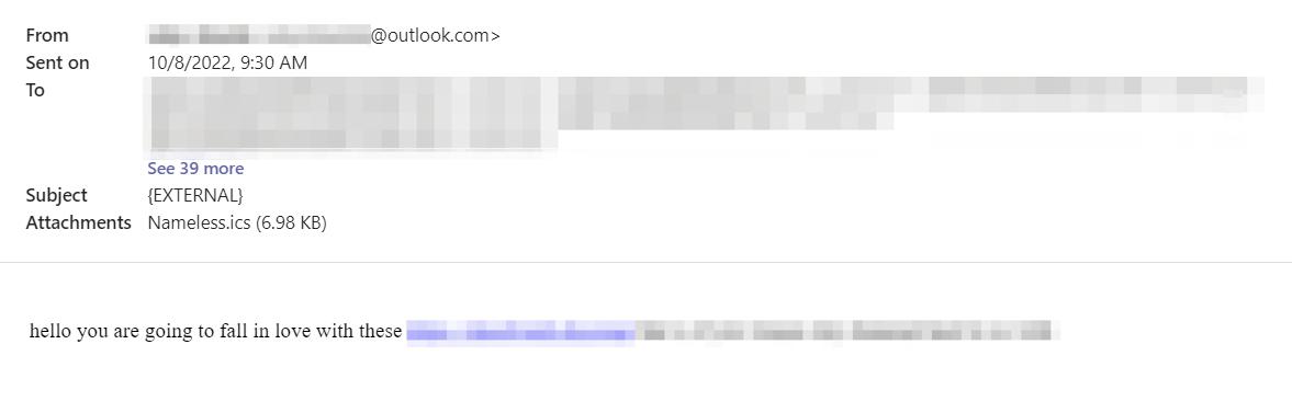 Spam calendar invite