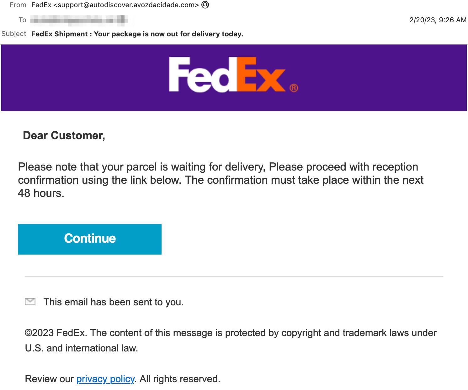 Fedex phishing