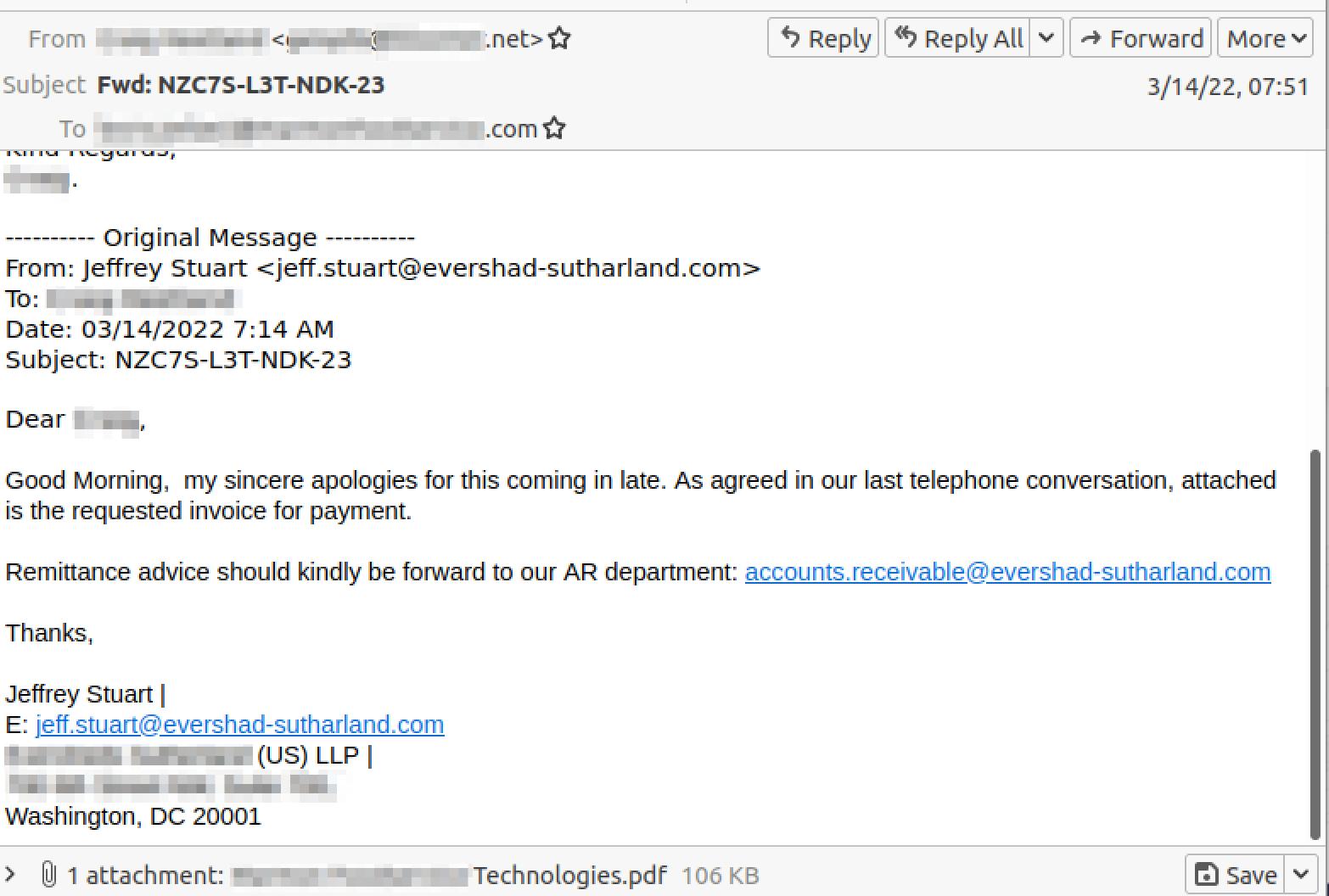 Hybrid Impersonation Fake Original Email