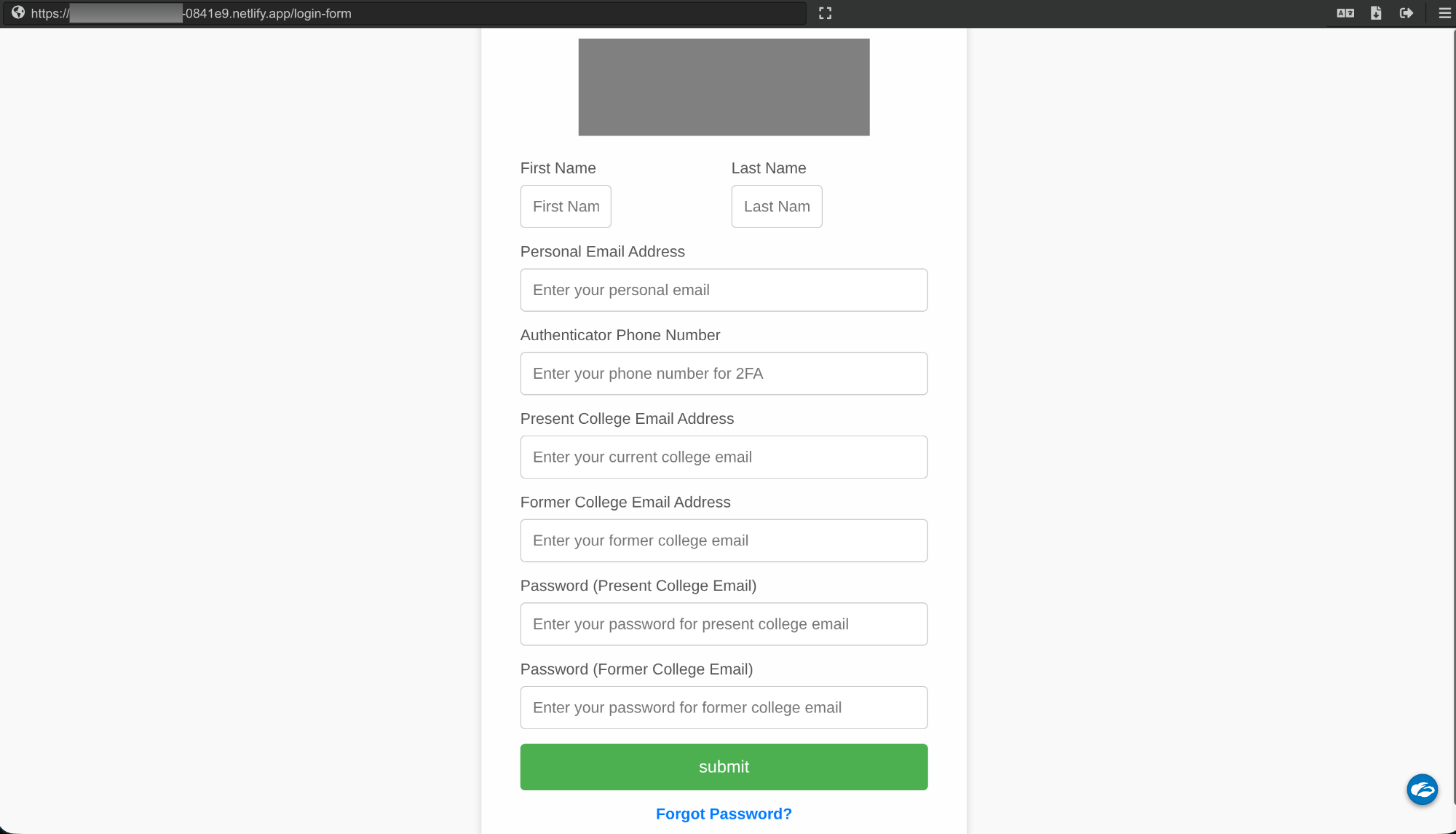 2026 Attack Landscape Report Higher Ed Credential Harvesting Form
