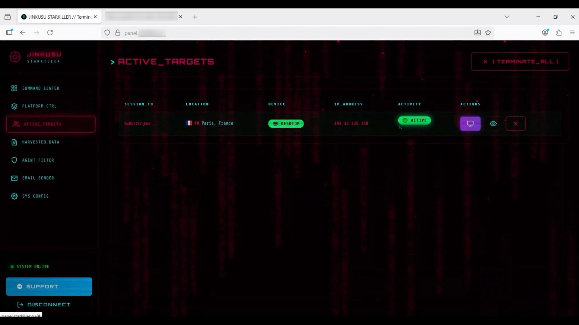 Starkiller Blog 9 Active Targets Dashboard E