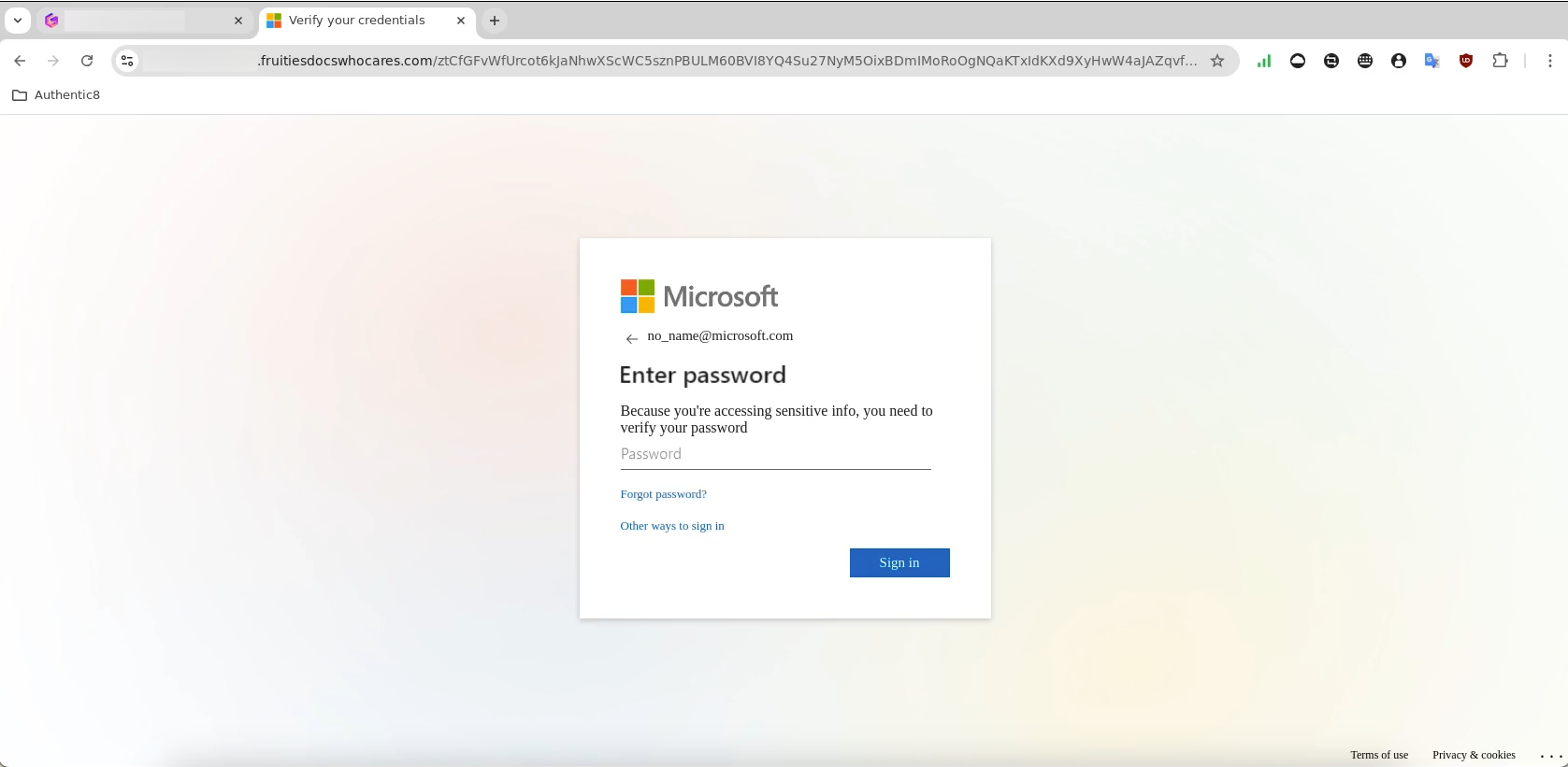 Gamma App Attack 5 Microsoft Login PW E