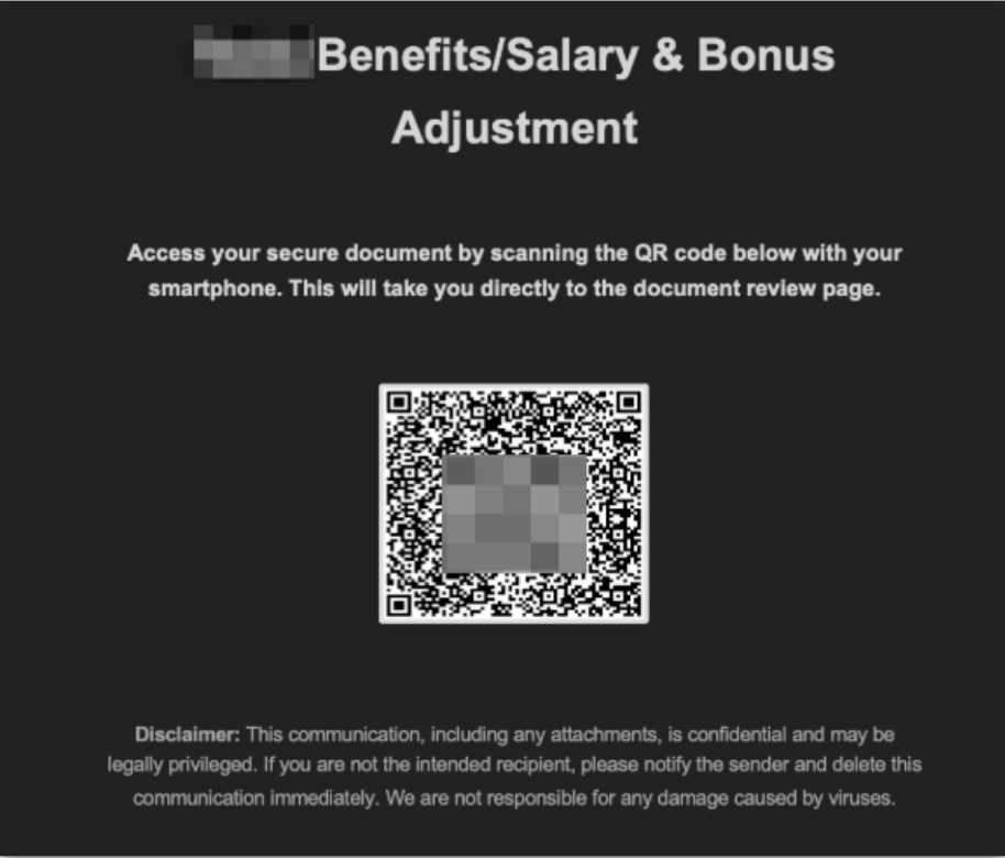 Corrupted Word Doc QR Code Phishing QR Code