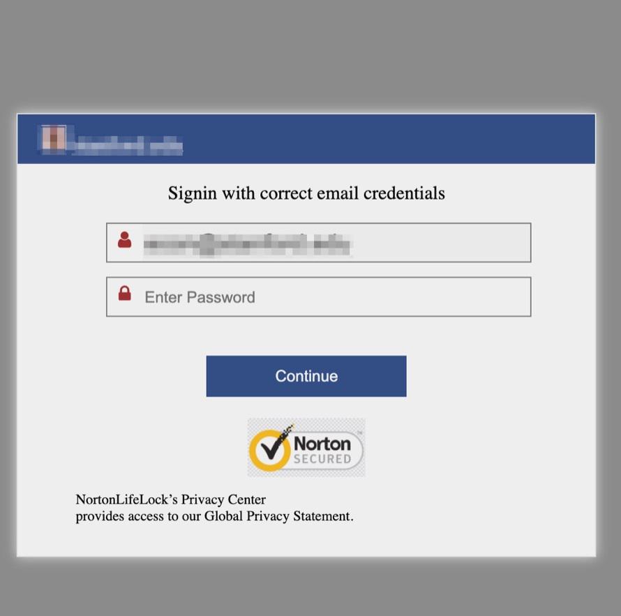 University support fake signin page