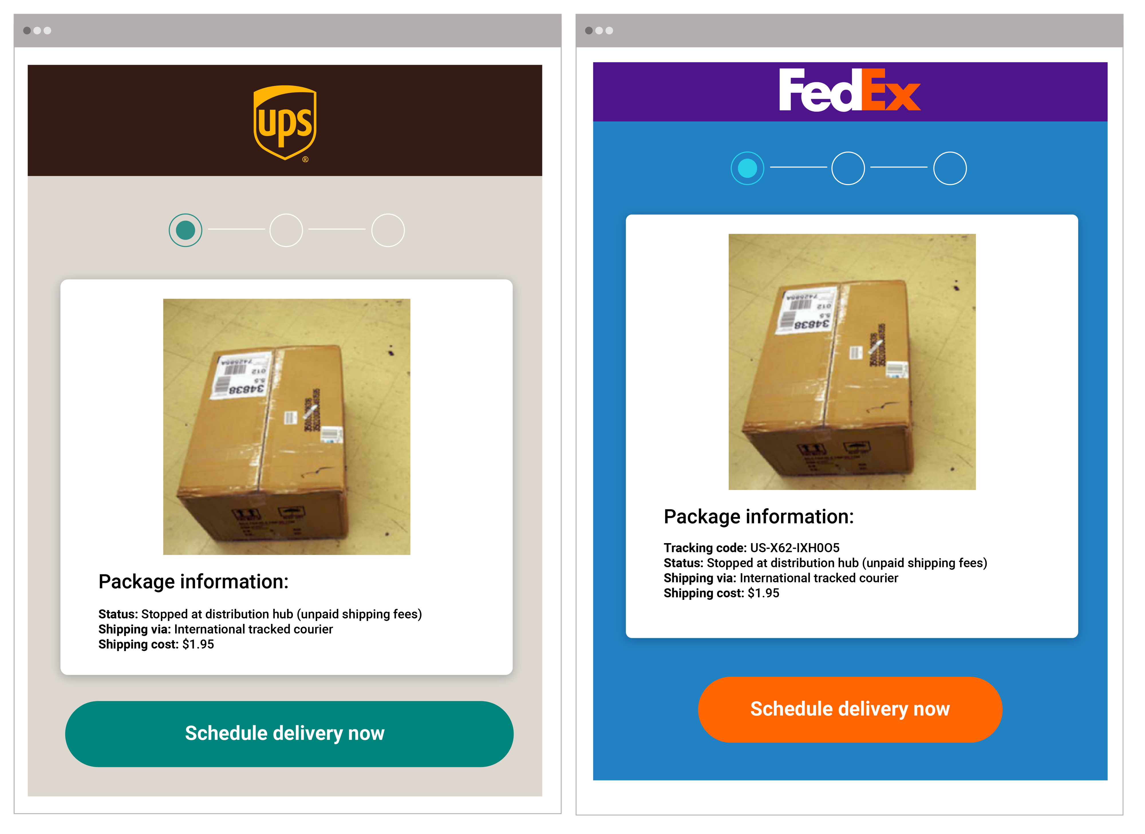 UPS Fed Ex Phishing Impersonation Phishing Page 2 B