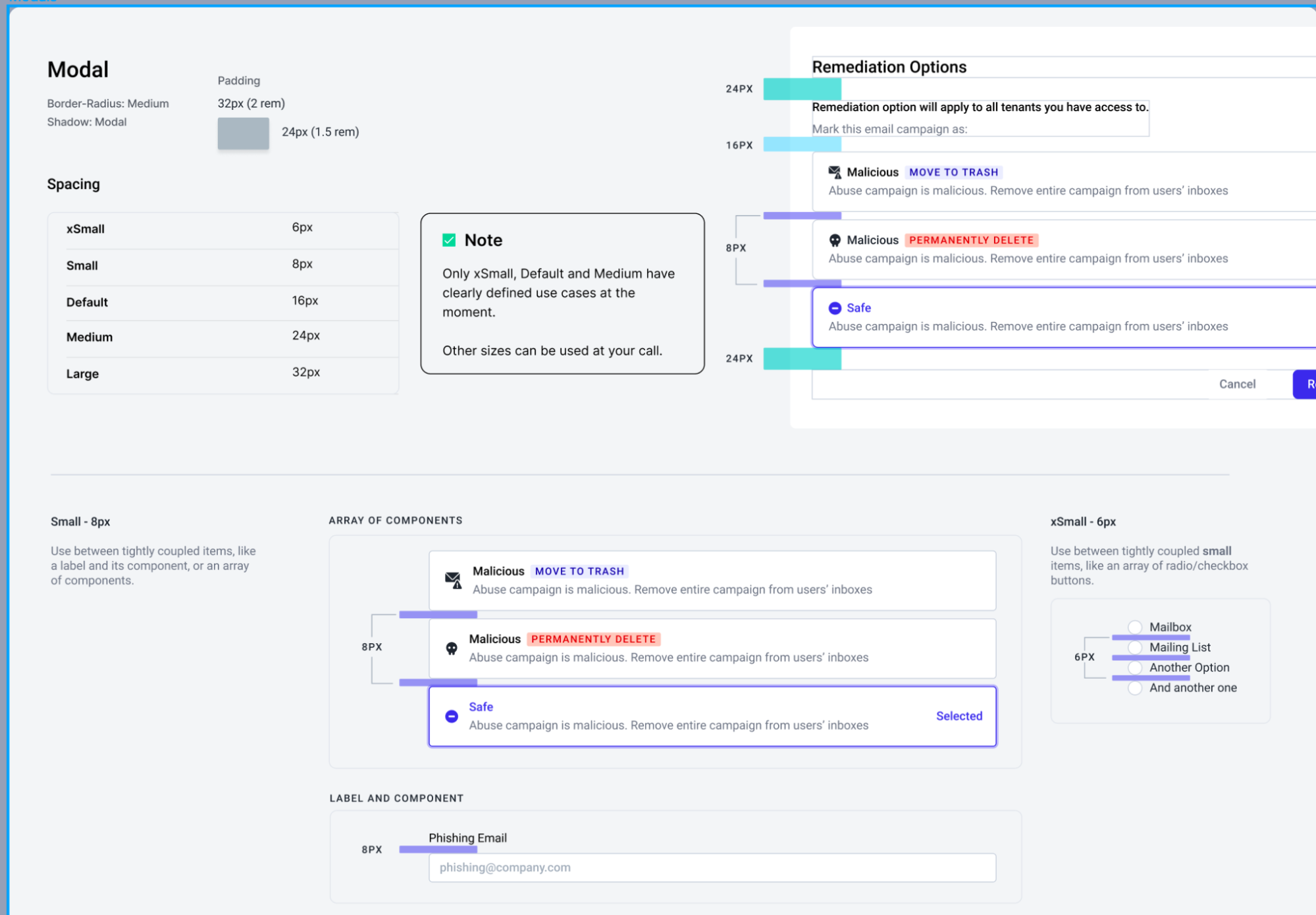 Design modal