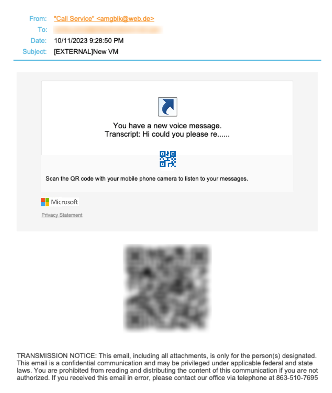 AL Microsoft VM Impersonation Email