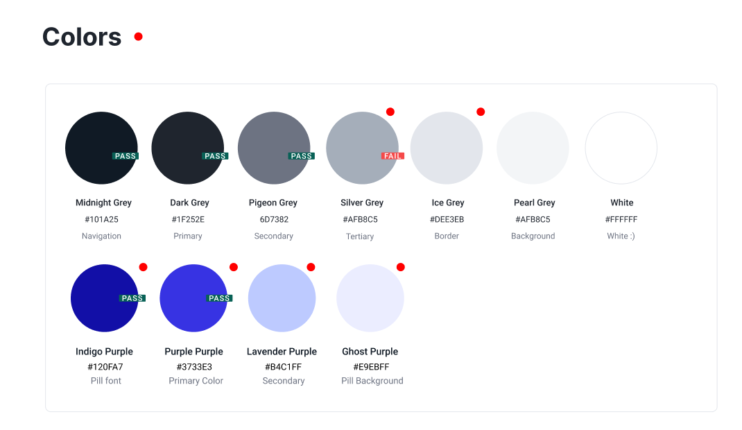 Design approved colors