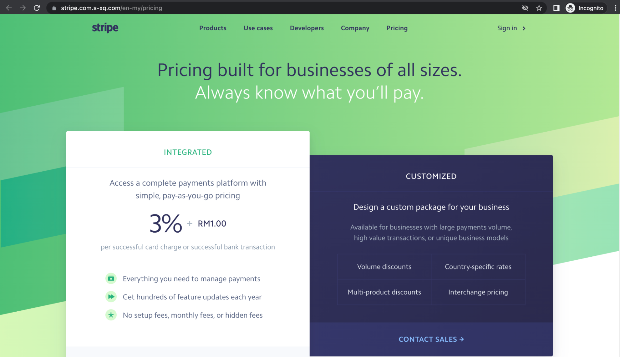 Stripe Credential Phishing Attack Stripe Pricing Page Fake