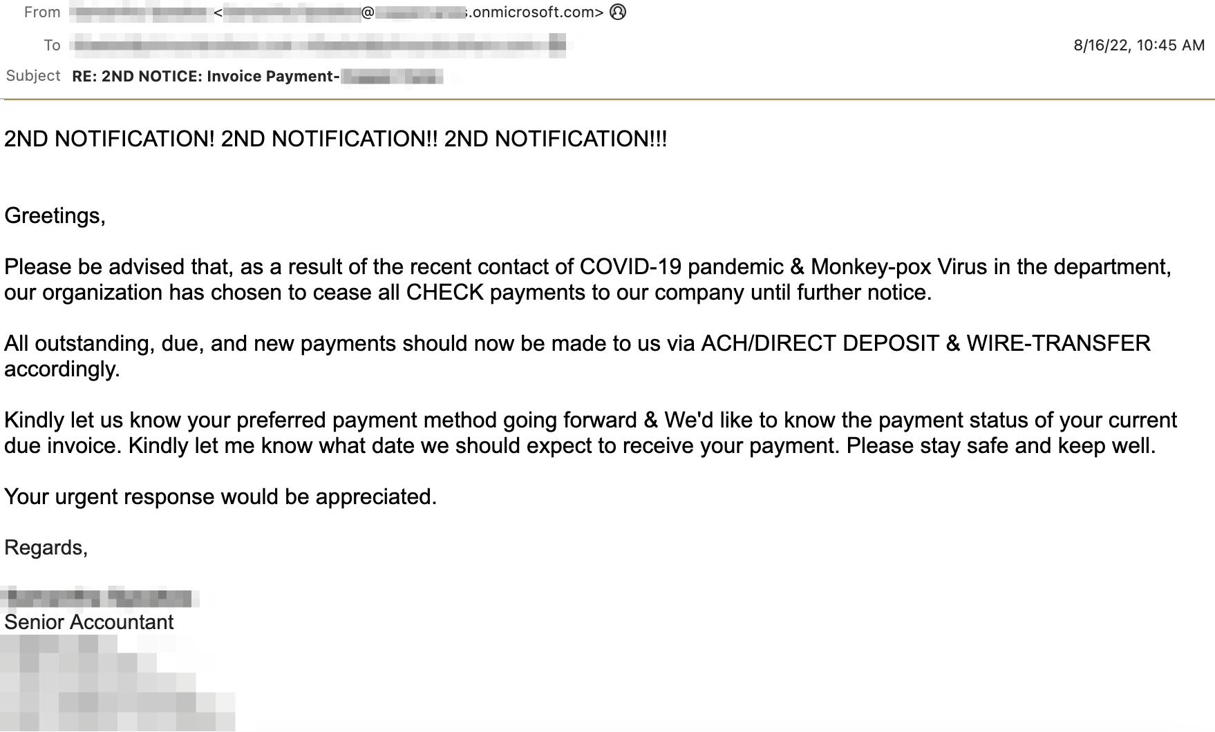 Vendor monkeypox bec