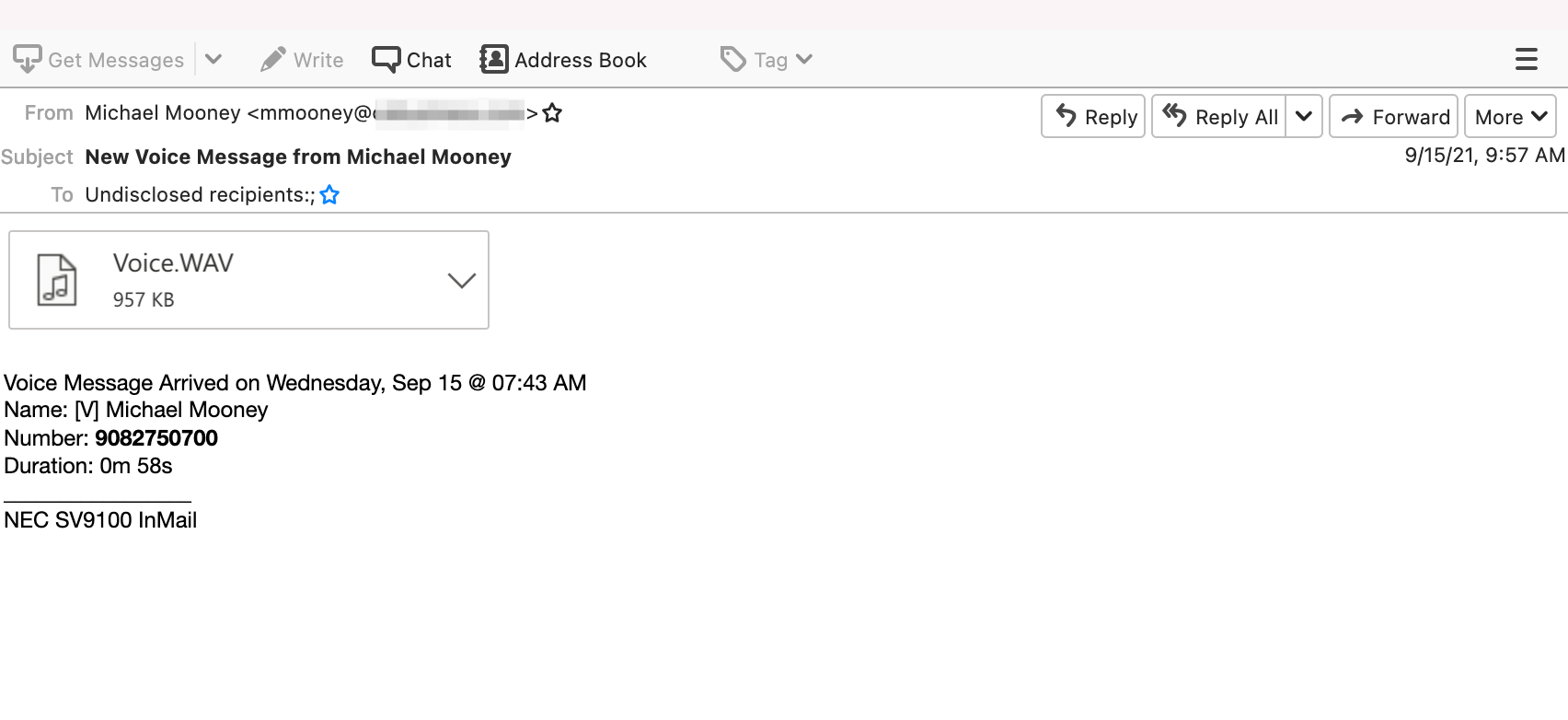 Quishing email with image link disguised as .wav image