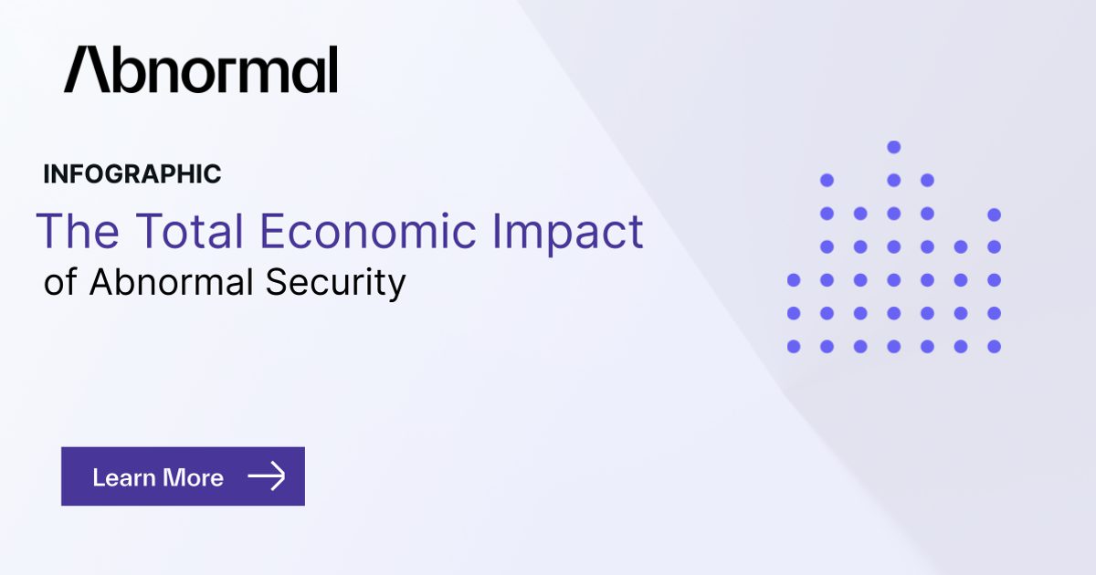 Infographic: Total Economic Impact™ of Abnormal Security | Abnormal AI