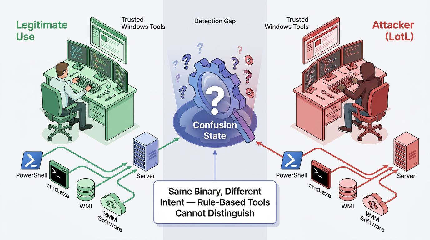A five-step flow diagram illustrates endpoint security best practices—secure configurations, asset inventory, least privilege, strong authentication, and automated patching—emphasizing defenses beyond signature detection against fileless