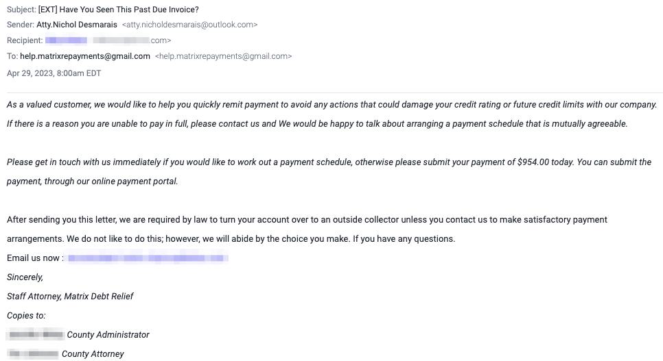 Matrix extortion