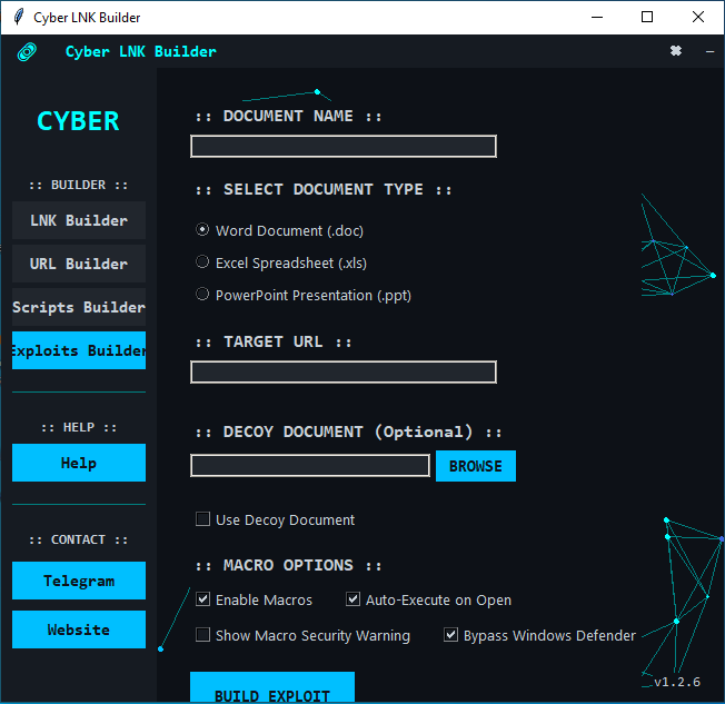 Cyber LNK 4 Exploits Builder