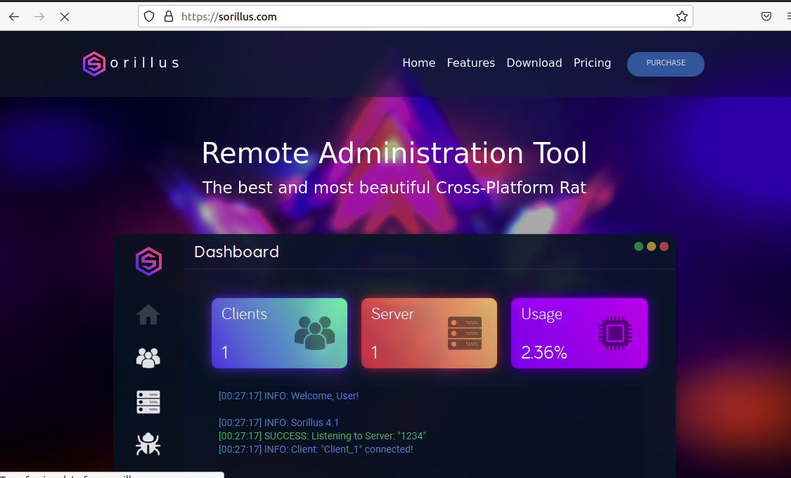 Sorillus RAT homepage