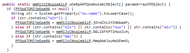 Java class identifying Remote Access tool's compatible OS
