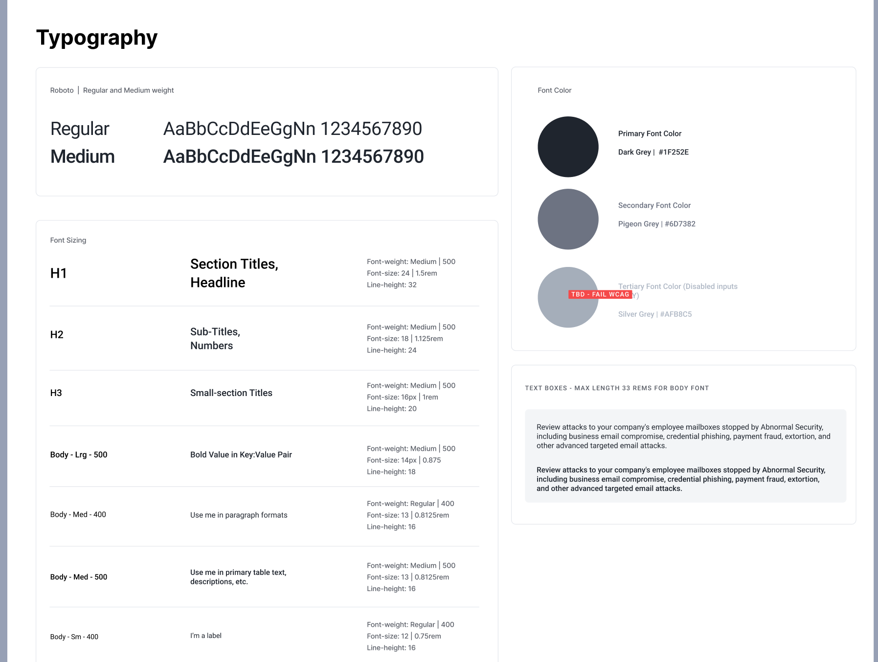 Design typography example