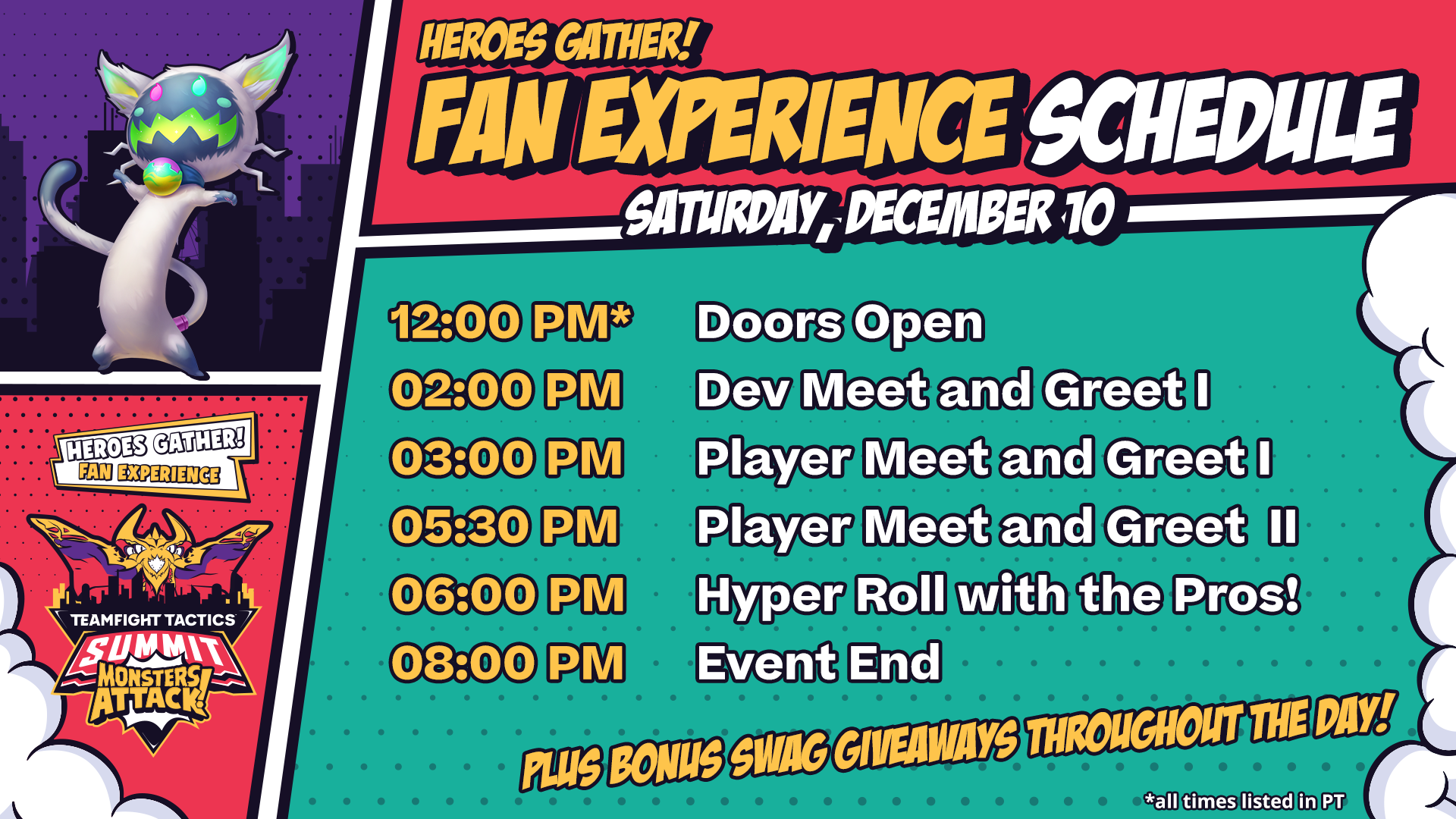 Fan Experience Schedule, December 10th.